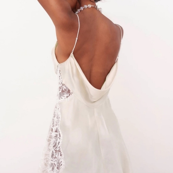 For Love And Lemons silky slip dress in cream white New with tags size large - Picture 2 of 12